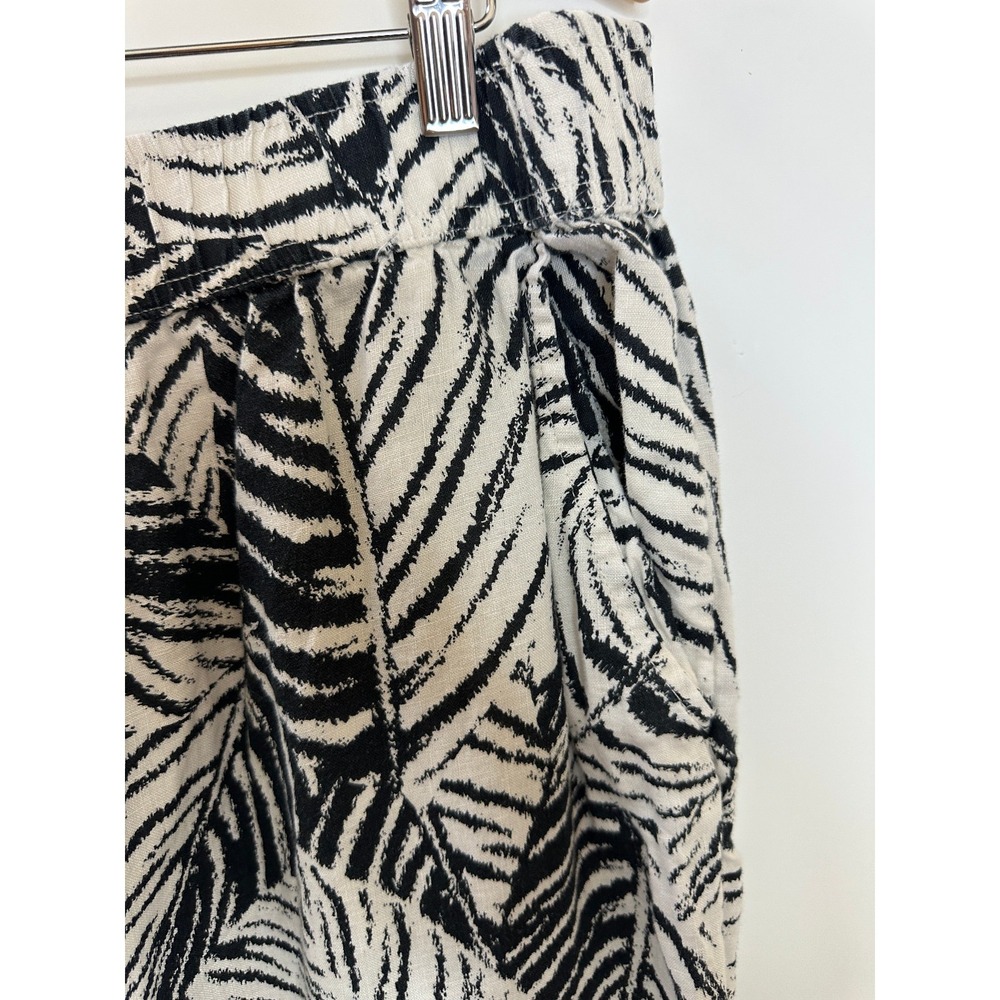 Cynthia Rowley 100% Linen Wide Leg Crop Pants Leaf Tropical Print Plus Size 1X - Picture 5 of 12